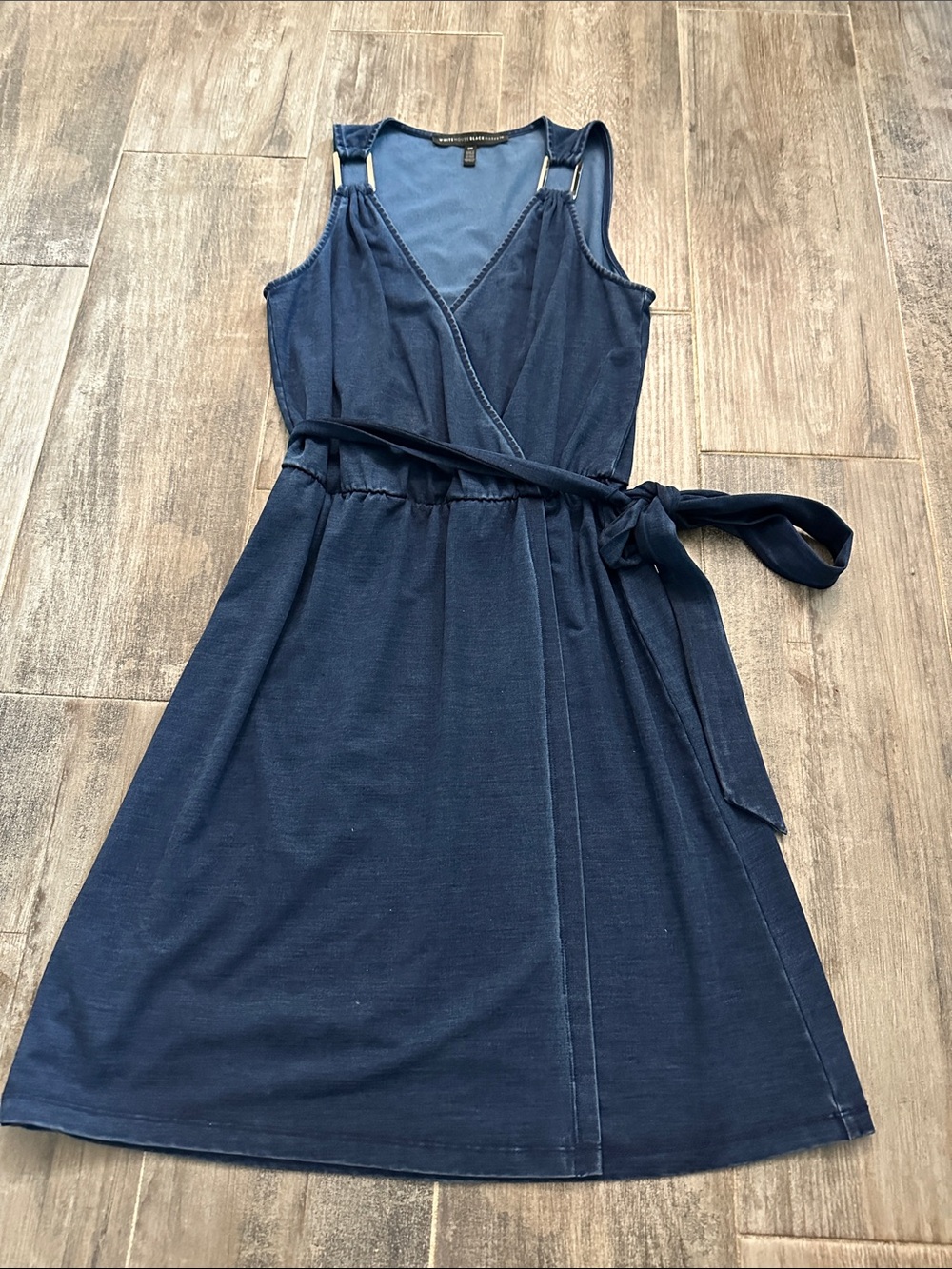 White House Black Market Wrap Summer Dress- Silver detail- Size 00